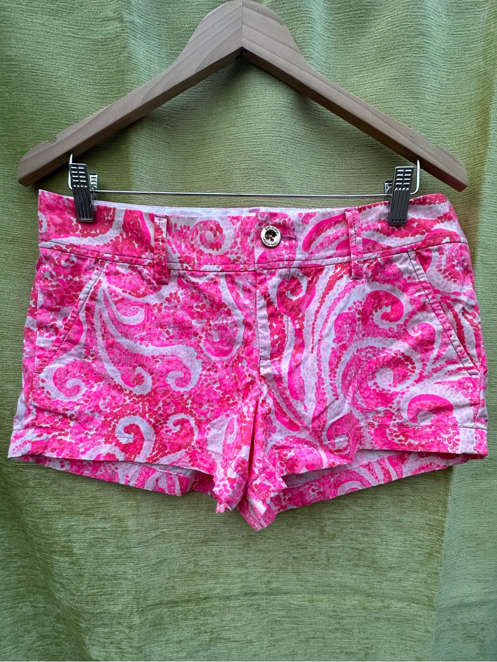 Lilly Pulitzer Pink Swirl Print Micro Shorts Preppy Resortwear Coastal Feminine - Picture 14 of 14